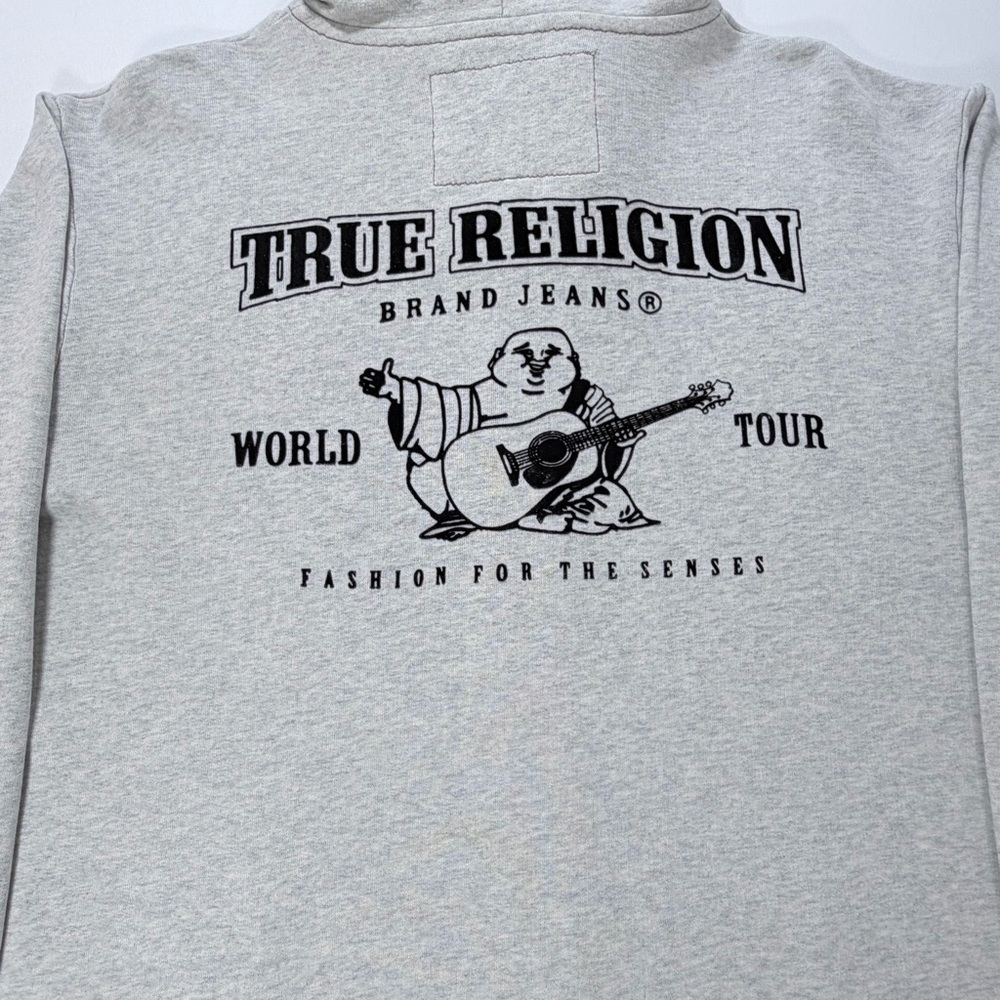 True Religion Classic Logo Front Zip Hoodie Size 2XL Men's - Picture 10 of 16